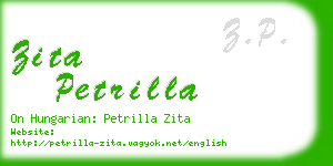 zita petrilla business card